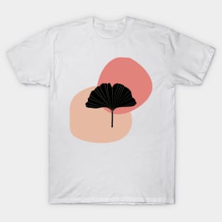 Ginkgo leaf abstract midcentury modern minimal design T-Shirt